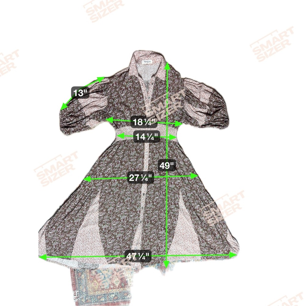Impressions Brown Floral Patchwork Shirt Maxi Dre… - image 7